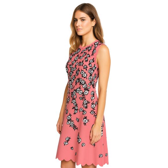 NWT $2588 Carolina Herrera Floral Print Knee-Length Dress Size: S Pink - Picture 1 of 7